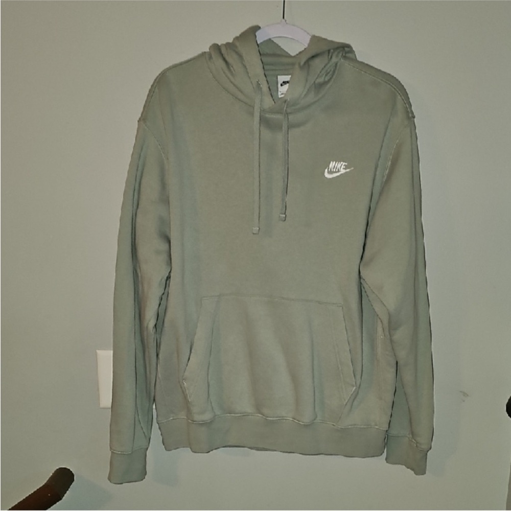 Nike Mens Pullover Hoodie Light Green And White Sz Large Like New